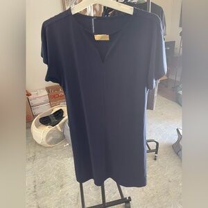 Michael Kors Gold Accent Navy Dress